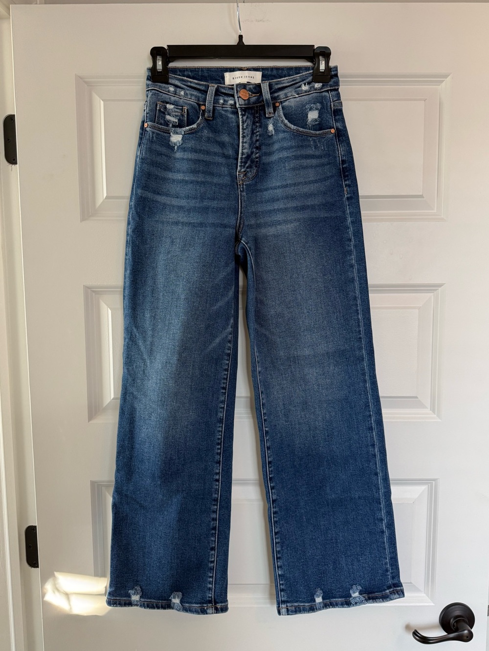 NWOT Risen Tummy Control High Rise Crop Wide Leg Jeans